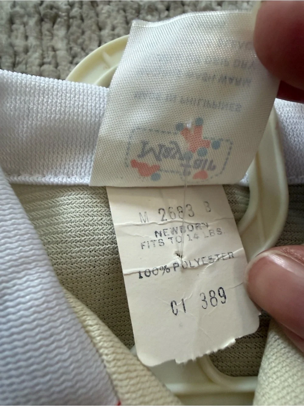 Vintage Mayfair Clown Appliqué Baby Diaper Set‎ Outfit